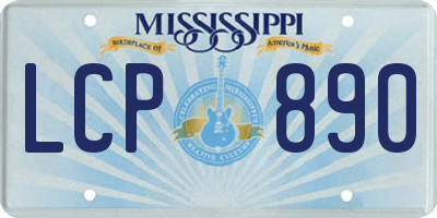 MS license plate LCP890
