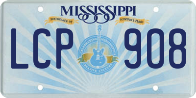 MS license plate LCP908