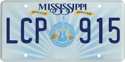 MS license plate LCP915