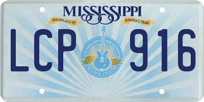 MS license plate LCP916