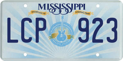MS license plate LCP923