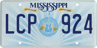 MS license plate LCP924