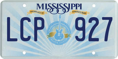 MS license plate LCP927