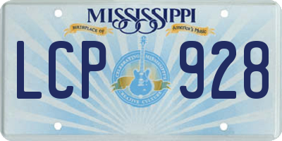 MS license plate LCP928