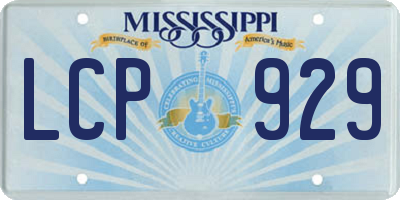 MS license plate LCP929