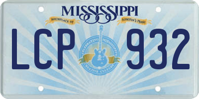 MS license plate LCP932