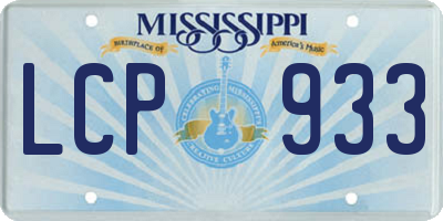 MS license plate LCP933