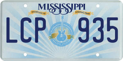 MS license plate LCP935