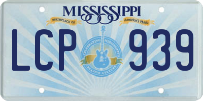 MS license plate LCP939