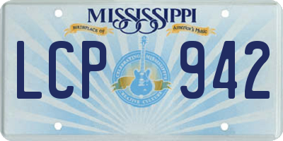 MS license plate LCP942