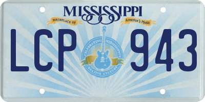 MS license plate LCP943