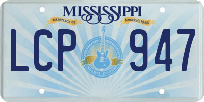 MS license plate LCP947