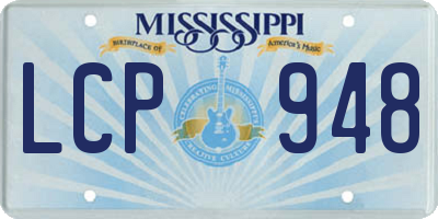 MS license plate LCP948