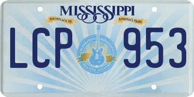 MS license plate LCP953