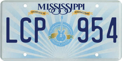 MS license plate LCP954