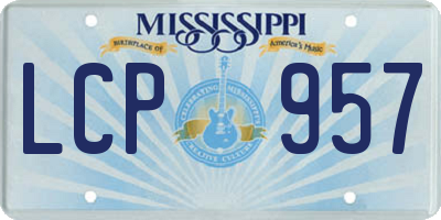 MS license plate LCP957