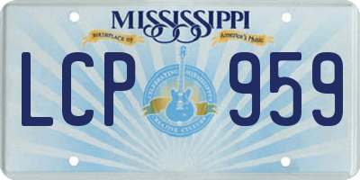 MS license plate LCP959