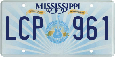MS license plate LCP961