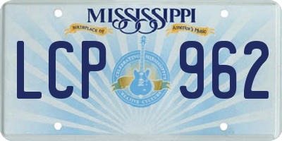 MS license plate LCP962