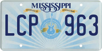 MS license plate LCP963