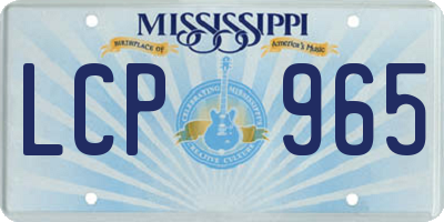 MS license plate LCP965