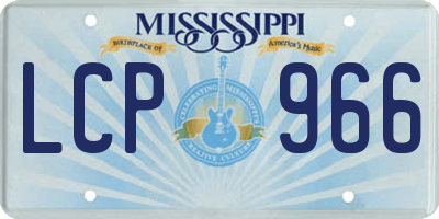 MS license plate LCP966