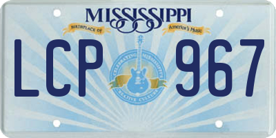 MS license plate LCP967
