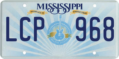 MS license plate LCP968