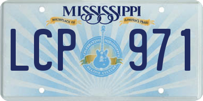 MS license plate LCP971
