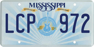 MS license plate LCP972