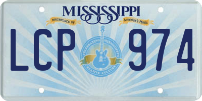 MS license plate LCP974