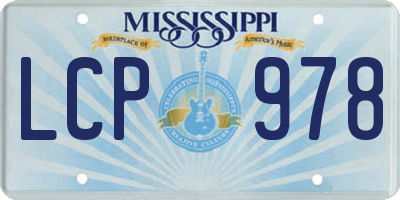 MS license plate LCP978