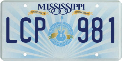 MS license plate LCP981