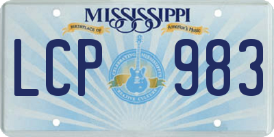 MS license plate LCP983