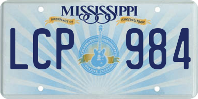 MS license plate LCP984
