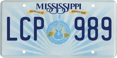 MS license plate LCP989
