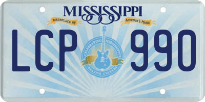 MS license plate LCP990