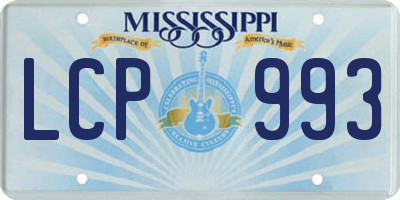 MS license plate LCP993