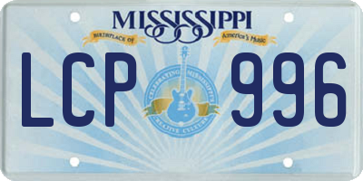 MS license plate LCP996