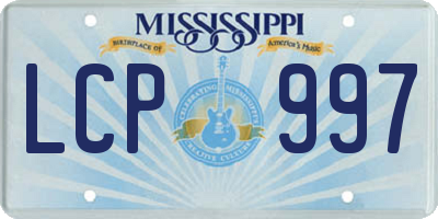 MS license plate LCP997