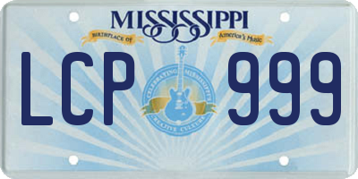 MS license plate LCP999