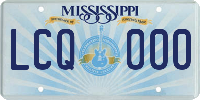 MS license plate LCQ000
