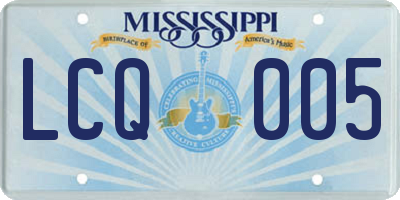 MS license plate LCQ005