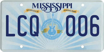 MS license plate LCQ006
