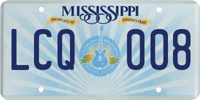 MS license plate LCQ008
