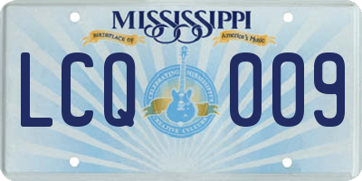 MS license plate LCQ009