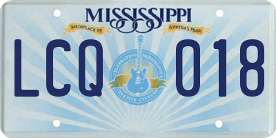 MS license plate LCQ018