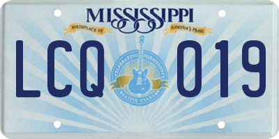 MS license plate LCQ019