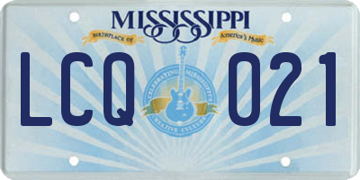 MS license plate LCQ021