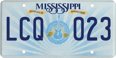 MS license plate LCQ023
